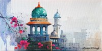 Zahid Ashraf, 8 x 16 inch, Acrylic on Canvas, Cityscape Painting, AC-ZHA-071